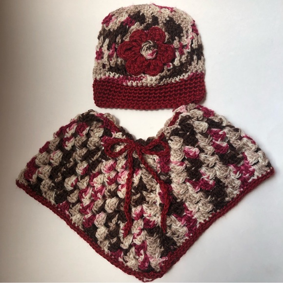 Baby Poncho and Hat Set Size 6-12M Ready To ship - Picture 3 of 5